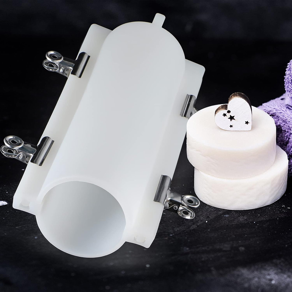 Candle Making Supplies For Beginners - Grote cilindrische zeepvorm met clips, 1000ml