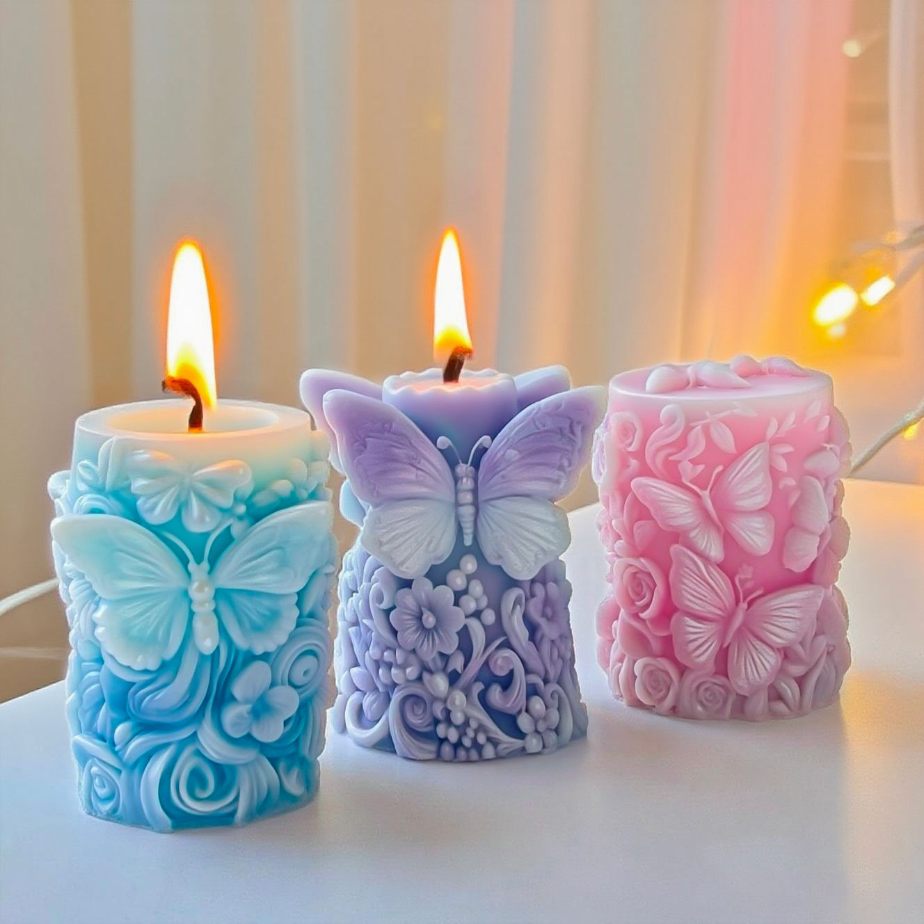 Candle Making Supplies For Beginners - 3D Vlinder Bloemen Relief Cilinder Kaars