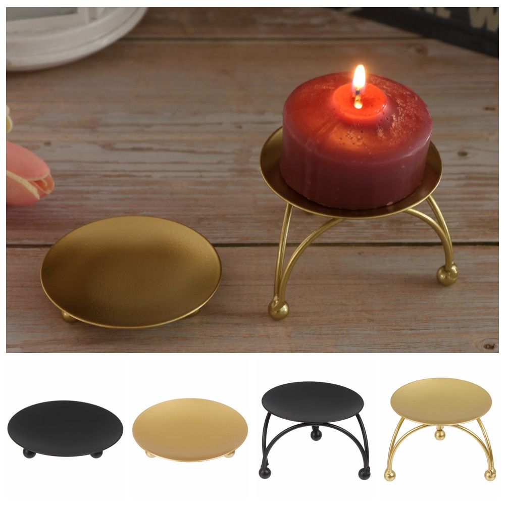 Candle Supplies Europe - Scandinavische stijl kaarshouder zwart goud ronde